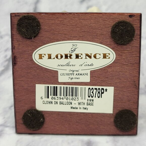 Vyg 80s Giuseppe Armani Florence Clown On Balloon Figurine w/ Base Made in Italy - Picture 11 of 11